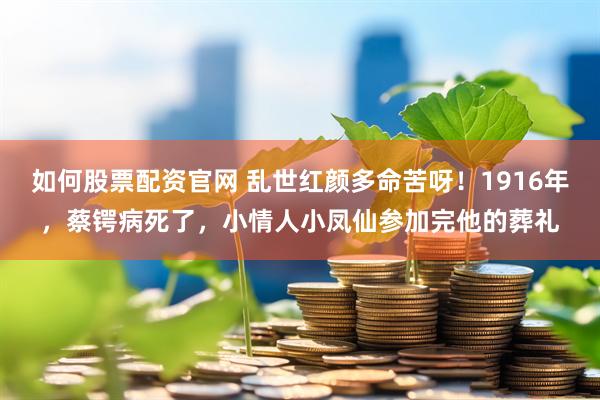 如何股票配资官网 乱世红颜多命苦呀！1916年，蔡锷病死了，小情人小凤仙参加完他的葬礼